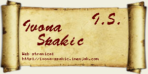 Ivona Spakić vizit kartica
